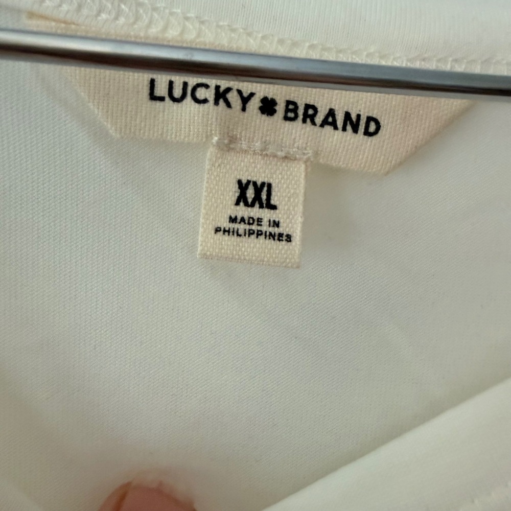 Lucky Brand Womens XXL Elevated Basic Cream Modal Blend Dolman Short Sleeve Tee - Picture 4 of 7